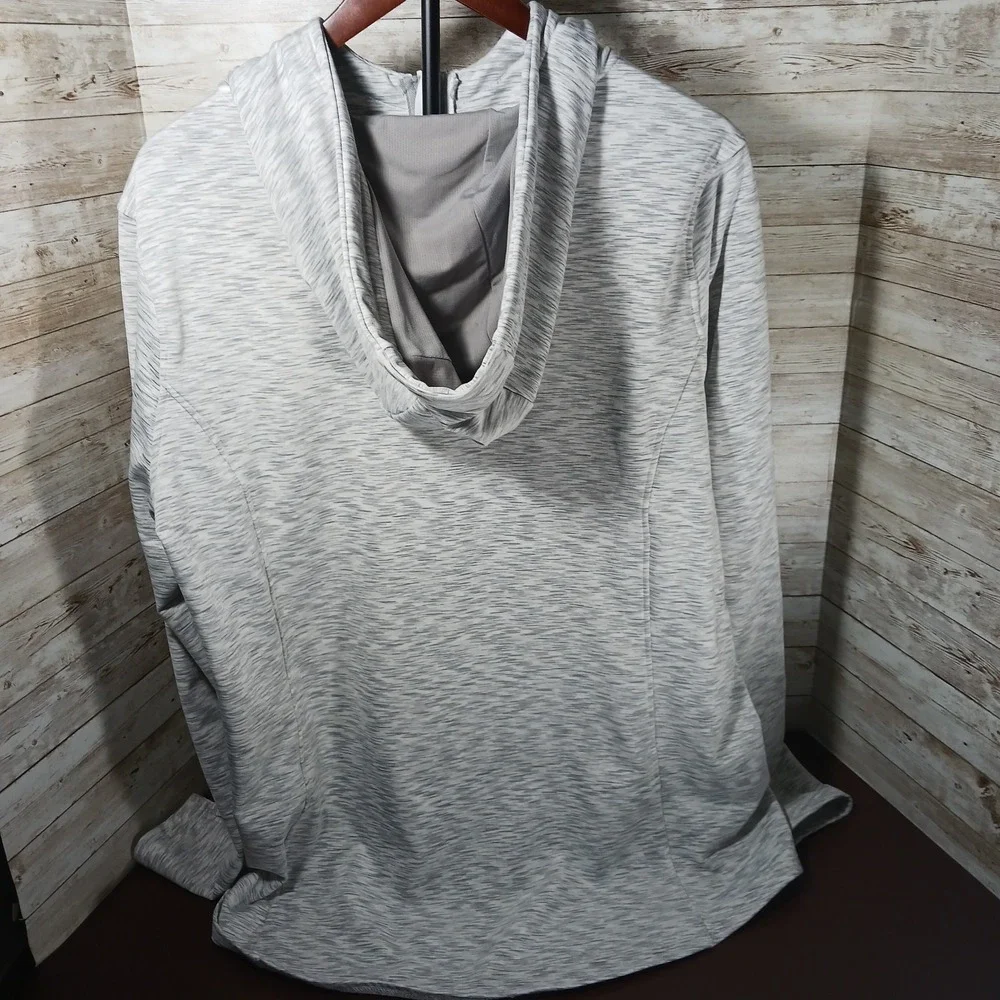 Jockey Women's White and Gray Active Wear‎ Hooded Full Zip Jacket Sz XXL